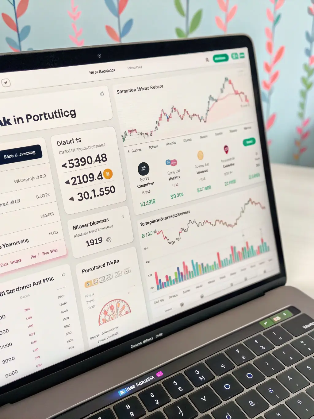 A secure digital wallet interface displaying various staking options and real-time portfolio performance for CAKE tokens.