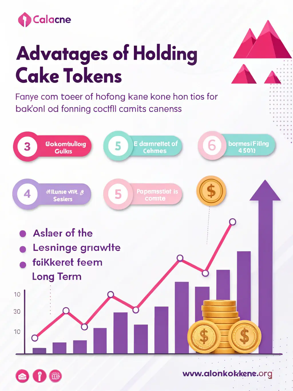 A clear and concise infographic illustrating the benefits of long-term CAKE token holding, emphasizing CAKE Investment's long-term investment strategies.